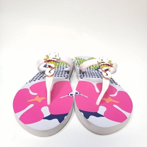 Aloha Island Womens Seahorse Summer Flip flop Size 9 / 10 Sandal White​ - Picture 2 of 10